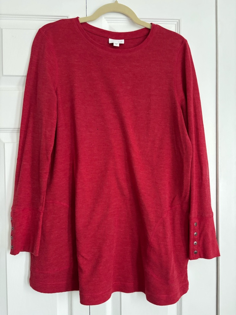 J. Jill Ribbed Crewneck Sweater in Crimson